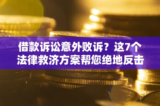 武汉借款诉讼意外败诉？这7个法律救济方案帮您绝地反击！