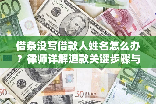 武汉借条没写借款人姓名怎么办？律师详解追款关键步骤与证据链构建